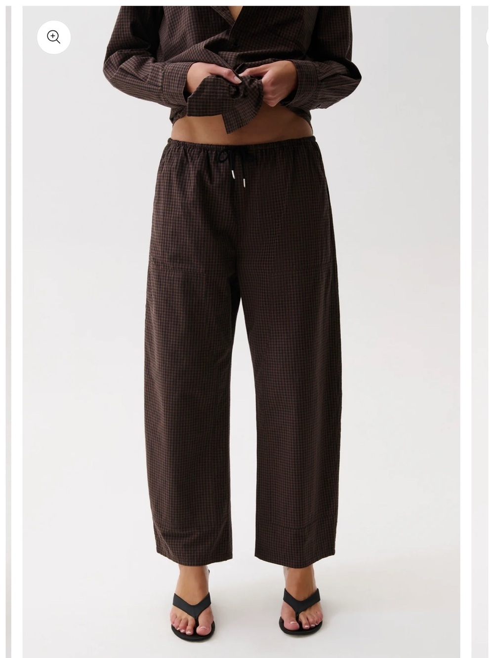 pistola Dark Brown Straight-Leg Drawstring Pants